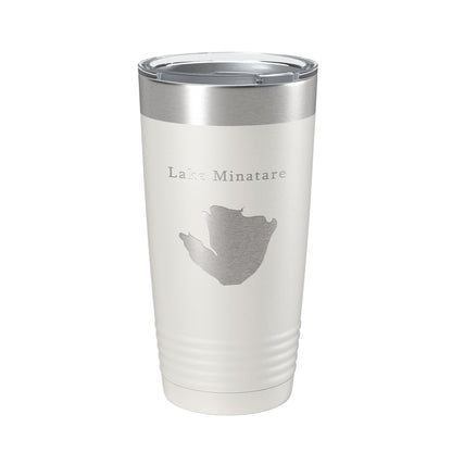 Lake Minatare Map Tumbler Travel Mug Insulated Laser Engraved Coffee Cup Nebraska 20 oz